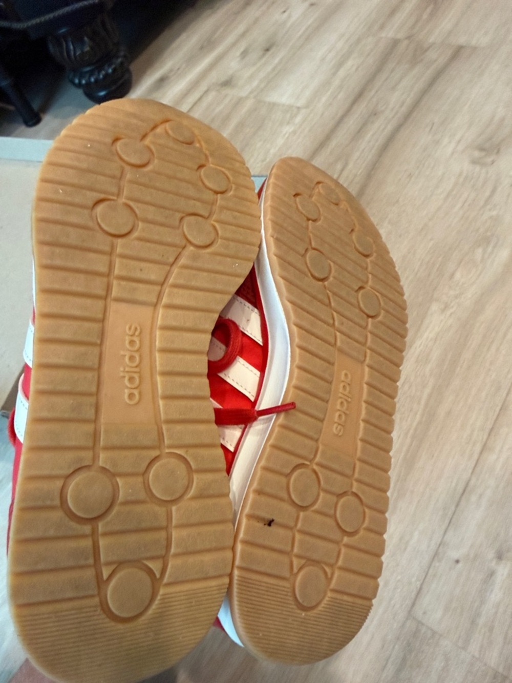 adidas Red Sneakers with White Stripes - Picture 3 of 4